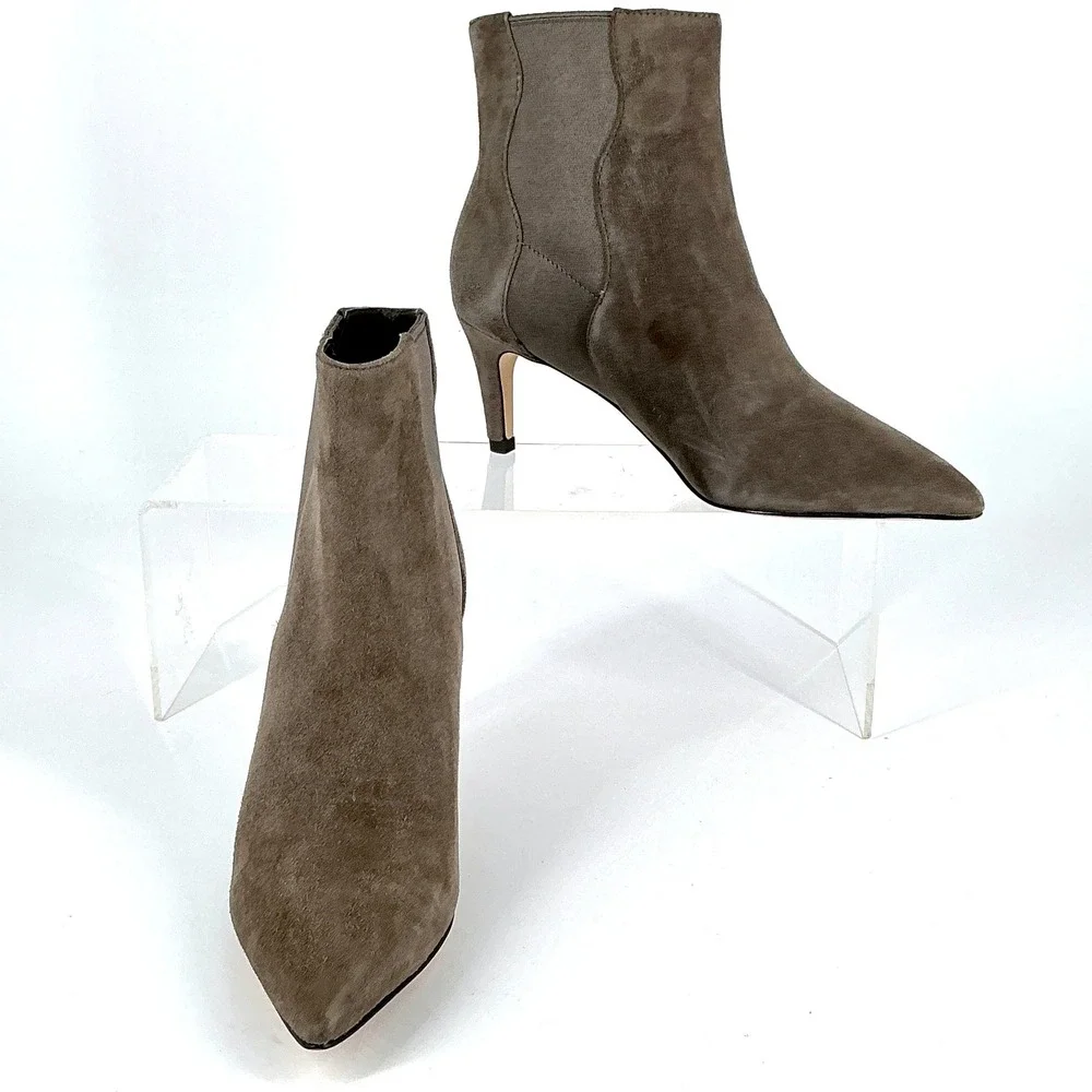 Cole Haan Grand 360 Womens Size 6 B Taupe‎ Suede Kitten Heel Ankle Boots
